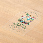 Invitations En Acrylique Thème de Noël Cocktail fêté (Poser)