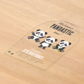 Invitations En Acrylique Thème d'ours panda mignon pour l'anniversaire des (Poser)