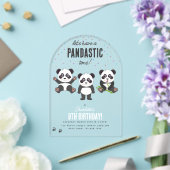 Invitations En Acrylique Thème d'ours panda mignon pour l'anniversaire des (Insitu (Mariage))