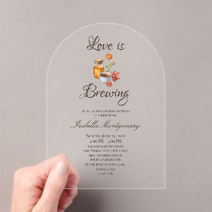 Invitations En Acrylique Thème Love Is Brewing