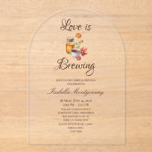 Invitations En Acrylique Thème Love Is Brewing (Recto)