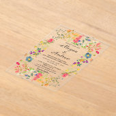 Invitations En Acrylique Thème Mariage de fleurs (Poser)