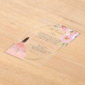 Invitations En Acrylique Thème rose acrylique quinceañera (Poser)