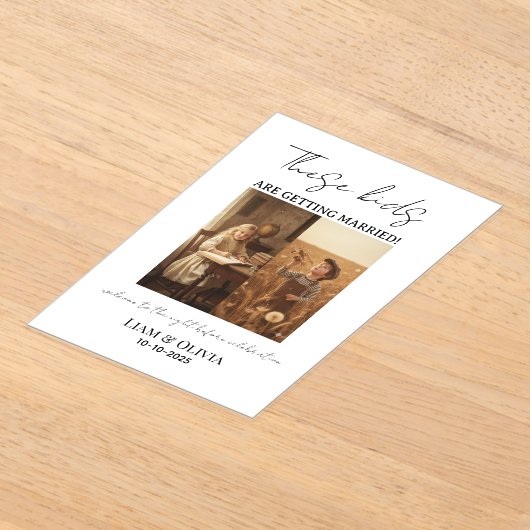 Invitations En Acrylique These Kids Are Getting Married The Night Before (Poser)