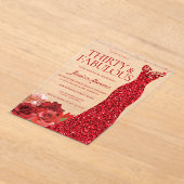 Invitations En Acrylique Thirty & Fabulous! Red Dress 30th Birthday Party (Poser)