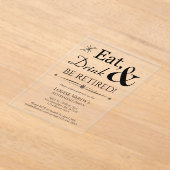 Invitations En Acrylique Throwback Eat Drink & Retire Retirement Party (Poser)