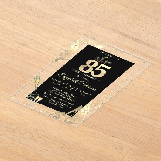 Invitations En Acrylique Tiara Parties scintillant Talons Diamants Tourbill (Poser)