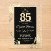 Invitations En Acrylique Tiara Parties scintillant Talons Diamants Tourbill (Recto)