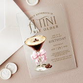 Invitations En Acrylique Tini Bit Ancien Espresso Martini Anniversaire pour