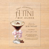 Invitations En Acrylique Tini Bit Ancien Espresso Martini Anniversaire pour (Recto)