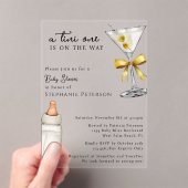 Invitations En Acrylique Tini One Est Sur Le Chemin Baby shower Martini Jau (In situ (ordinateur de poche))