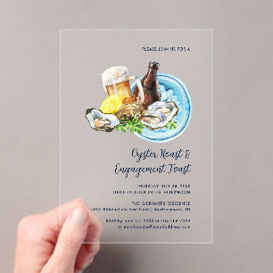 Invitations En Acrylique Toast et Fiançailles Toast Seafood Party
