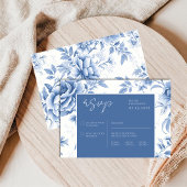 Invitations En Acrylique Toile Bleu Floral De Jouy