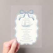 Invitations En Acrylique Toile Chic Mariage de mâchoire nautique (In situ (ordinateur de poche))