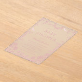 Invitations En Acrylique Toile rose Floral Chinoiserie Baby shower (Poser)