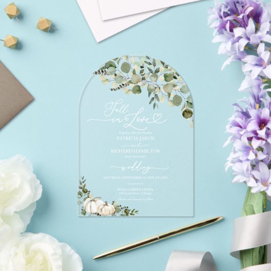 Invitations En Acrylique Tombe en amour Mariage Citrouille de verdure (Insitu (Mariage))
