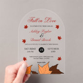 Invitations En Acrylique Tomber dans l'amour Élégant Feuille romantique Mar (In situ (ordinateur de poche))