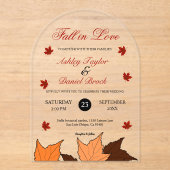 Invitations En Acrylique Tomber dans l'amour Élégant Feuille romantique Mar (Recto)