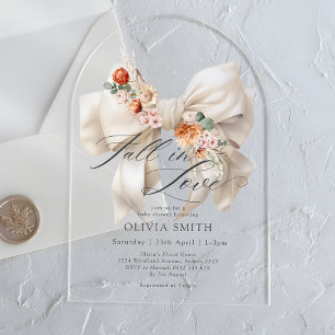 Invitations En Acrylique Tombez amoureux de l'arc floral moderne Baby Showe