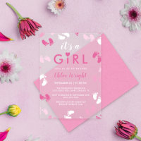Tons de rose C'est une fille Empreintes de bébé