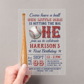 Invitations En Acrylique Toucher le Big One Baseball 1er Anniversaire (In situ (ordinateur de poche))