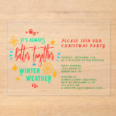 Invitations En Acrylique Toujours mieux ensemble en hiver Noël (Recto)