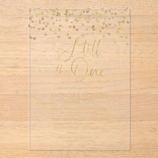 Invitations En Acrylique Toujours Un Mariage Voit Le Renouveau (Recto)