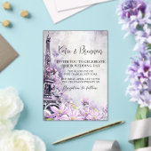 Invitations En Acrylique Tour Eiffel Lavender Romance Mariage (Insitu (Mariage))