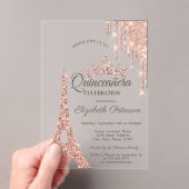 Invitations En Acrylique Tour Eiffel Paris, Rose Drift Gold Quinceañera (In situ (ordinateur de poche))
