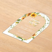 Invitations En Acrylique Tournesol Acrylique clair moderne Rustique Boho (Poser)