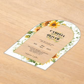 Invitations En Acrylique Tournesol Acrylique clair moderne Rustique Boho (Poser)