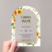 Invitations En Acrylique Tournesol Acrylique clair moderne Rustique Boho (In situ (ordinateur de poche))