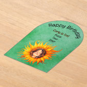 Invitations En Acrylique Tournesol brillant jeune fille visage dans le cent (Poser)