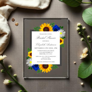 Invitations En Acrylique Tournesol Rose Daisy Floral Automnal Enterrement d