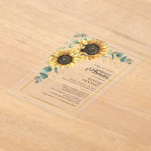 Invitations En Acrylique Tournesol vert Fête des mariées florale (Poser)