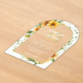 Invitations En Acrylique Tournesols Acrylique Clair Moderne Rustique Boho (Poser)
