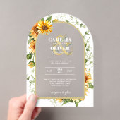 Invitations En Acrylique Tournesols Acrylique Clair Moderne Rustique Boho (In situ (ordinateur de poche))