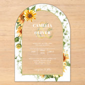 Invitations En Acrylique Tournesols Acrylique Clair Moderne Rustique Boho (Recto)