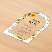 Invitations En Acrylique Tournesols Acrylique Clair Moderne Rustique Boho (Poser)