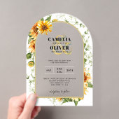 Invitations En Acrylique Tournesols Acrylique Clair Moderne Rustique Boho (In situ (ordinateur de poche))
