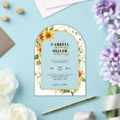 Invitations En Acrylique Tournesols Acrylique Clair Moderne Rustique Boho (Insitu (Mariage))