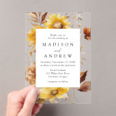 Invitations En Acrylique Tournesols d'automne rustique et Mariage Fleur sau (In situ (ordinateur de poche))