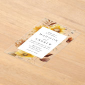 Invitations En Acrylique Tournesols d'automne rustique et Mariage Fleur sau (Poser)