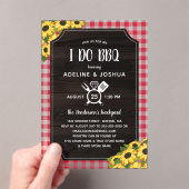 Invitations En Acrylique Tournesols En vichy rustiques I Do BBQ Douche Coup (In situ (ordinateur de poche))