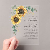 Invitations En Acrylique Tournesols et Eucalyptus Mariage rustique (In situ (ordinateur de poche))