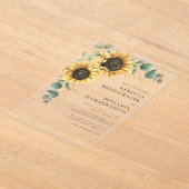 Invitations En Acrylique Tournesols et Eucalyptus Mariage rustique (Poser)
