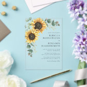 Invitations En Acrylique Tournesols et Eucalyptus Mariage rustique (Insitu (Mariage))