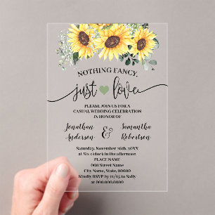 Invitations En Acrylique Tournesols Rien De Fantastique Juste Aimer Elopeme