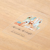 Invitations En Acrylique Tout est Calm Nativité Scène Noël Acrylique carte (Poser)