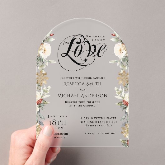 Invitations En Acrylique Tout simplement une élégante arche florale pour un (In situ (ordinateur de poche))